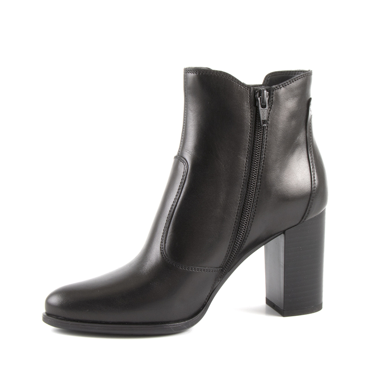 Benvenuti women's chelsea boots in black leather with side elastic 800DG6846N