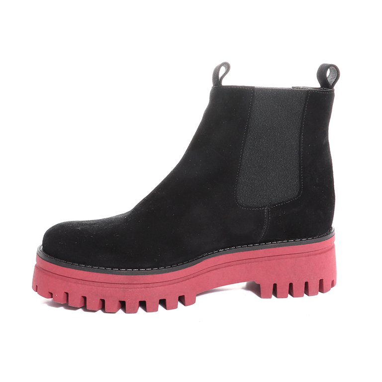 Benvenuti women chelsea ankle boots in black suede leather 902DG321VN