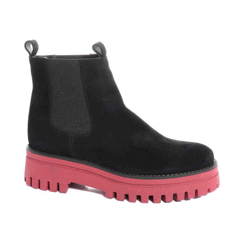 Benvenuti women chelsea ankle boots in black suede leather 902DG321VN