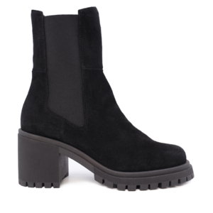 Women's black Benvenuti Chelsea boots made of suede leather with heel 686DG28110VN.