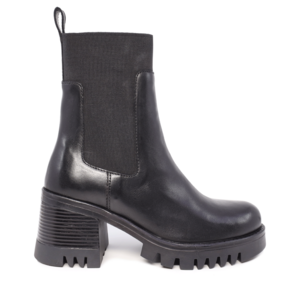 Women's Benvenuti black leather Chelsea boots with heel 1506DG51001N