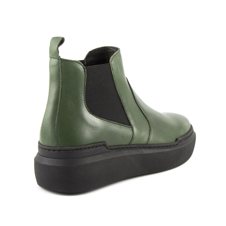 Benvenuti women's chelsea boots in green leather  510DG5384056V