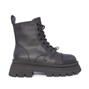 Women's chunky Benvenuti black leather boots 3746DG146N.