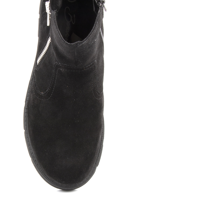 Benvenuti women's combat boots in black suede 510DG5554770VN