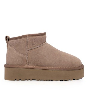 Ghete cu blană naturală femei  Benvenuti taupe din piele întoarsă 3350DG0202VTA