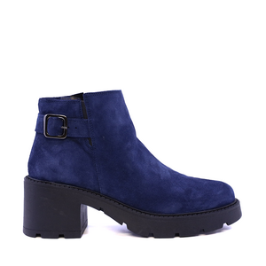 Ghete cu toc femei Benvenuti bleumarin din piele întoarsă 512DG3275VBL