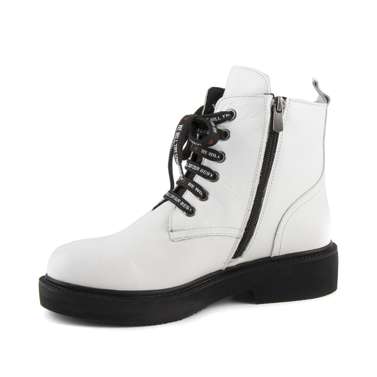 Benvenuti Woman's Ankle Boots in white napa leather 2500DG8118A