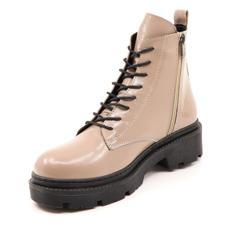 Benvenuti women ankle boots in beige patent leather 3242DG5620LBE
