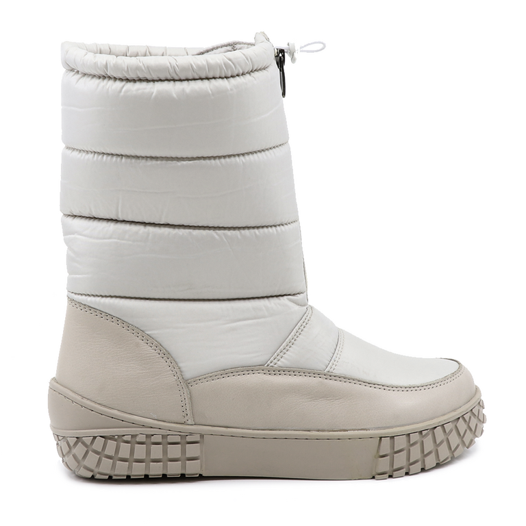 Benvenuti women snow boots in beige leather & nylon 2692DG4000BE