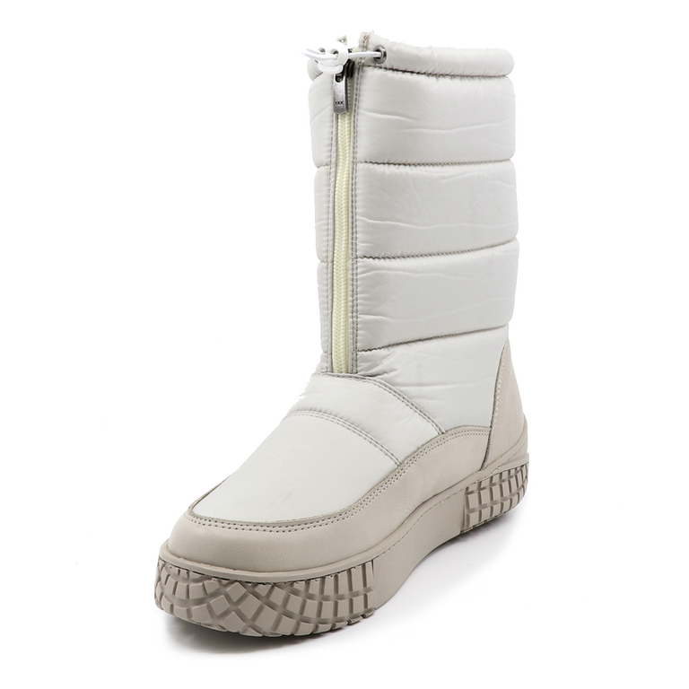 Benvenuti women snow boots in beige leather & nylon 2692DG4000BE