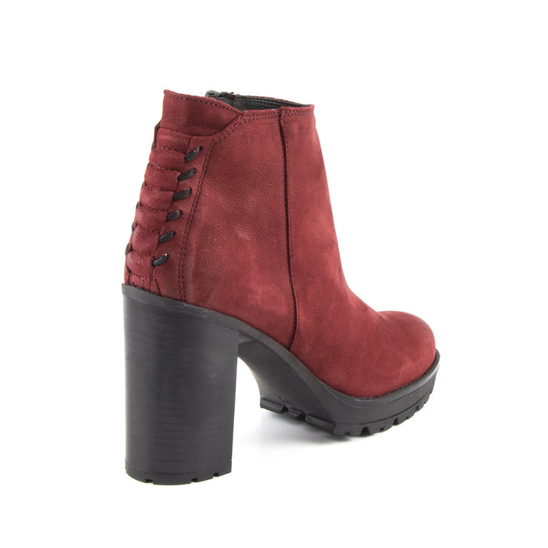 Women's boots Benvenuti claret leather with high heel 518dg3423933bo