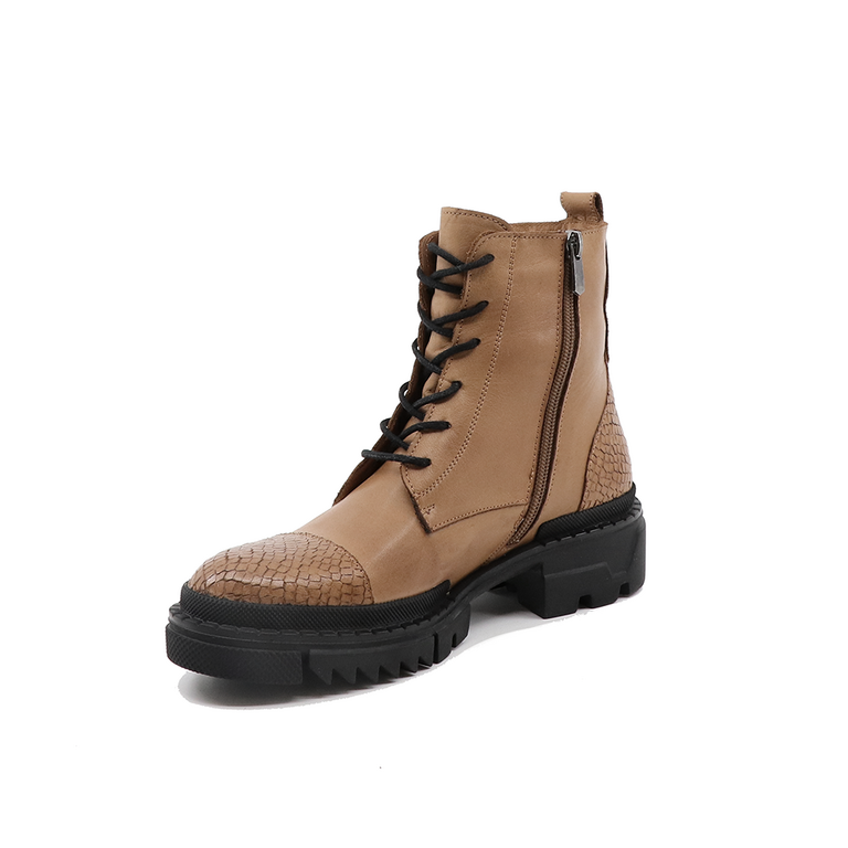 Benvenuti women ankle boots in brown leather 3242DG3016CU 