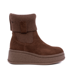 Ghete femei Benvenuti maro din material textil și piele întoarsă 1200DG25239VM