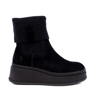 Ghete femei Benvenuti negre din material textil și piele întoarsă 1200DG25239VN