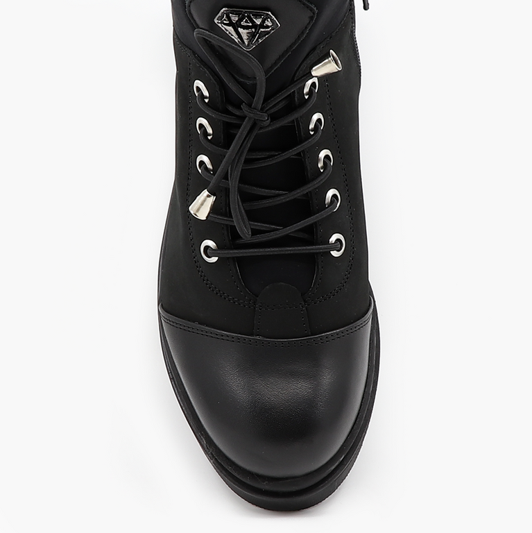 Benvenuti women boots in black leather 2462DG211N