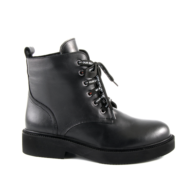 Benvenuti Woman's Ankle Boots in black napa leather 2500DG8118N