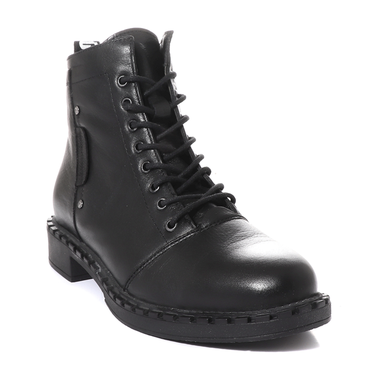 Benvenuti women boots in black leather 2532DG1070N