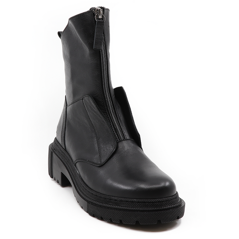 Benvenuti women ankle boots in black leather 2972DG1354N