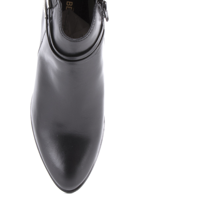 Women's boots Benvenuti blackleather with medium heel 808dg3348n