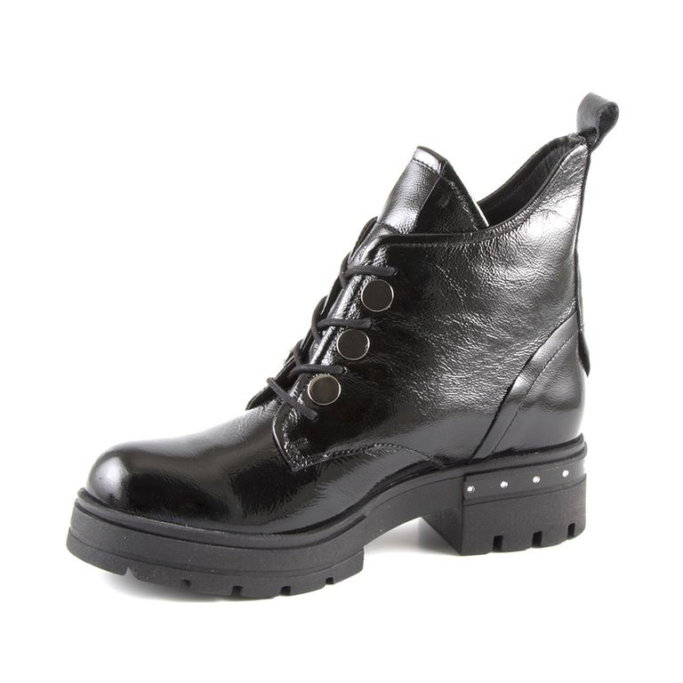 Women's boots Benvenuti black lacquered leather 518dg3413926ln