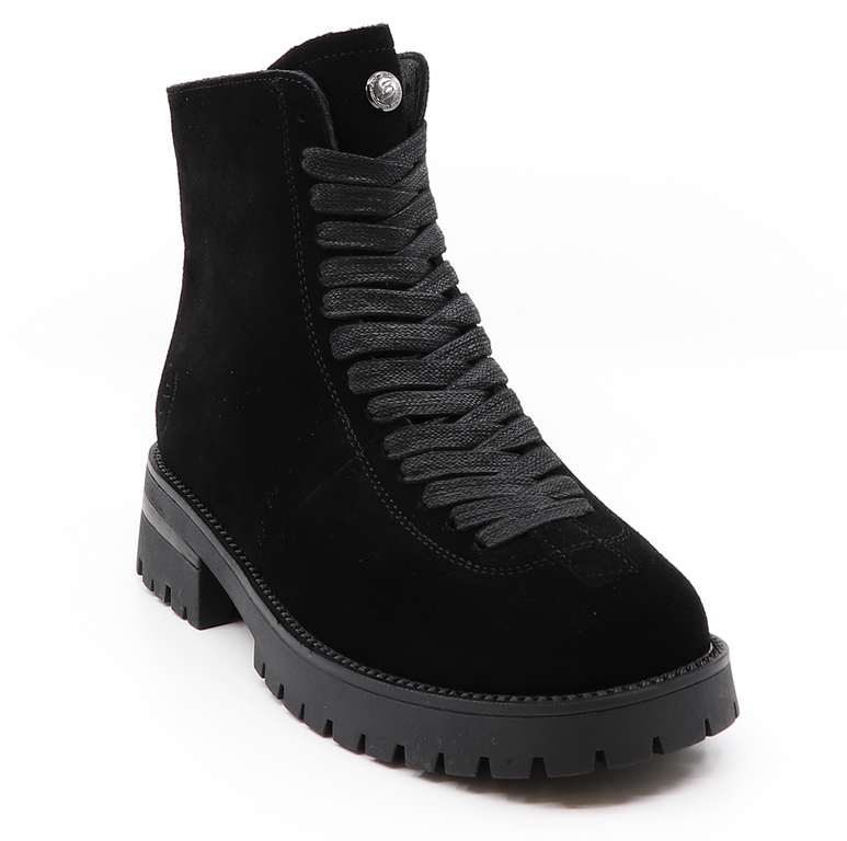 Benvenuti women ankle boots in black suede leather 3742DG004VN