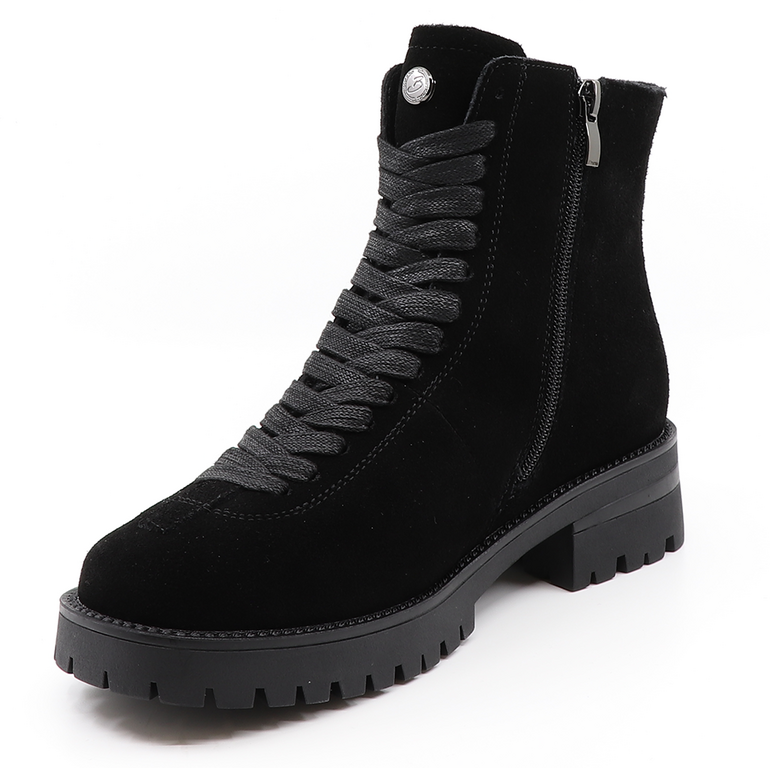 Benvenuti women ankle boots in black suede leather 3742DG004VN