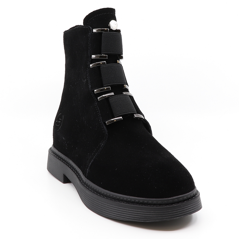 Benvenuti women ankle boots in black suede leather 3742DG013VN