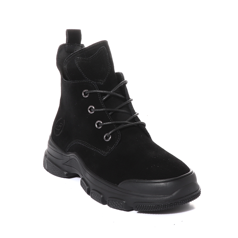 Women's low-cut Benvenuti black suede boots 3746DG016VN.