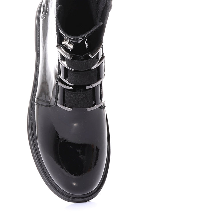 Benvenuti women ankle boots in black patent leather  3742DG013LN