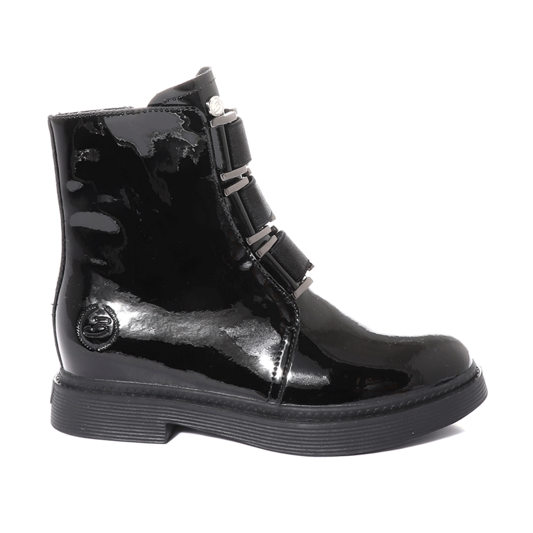 Benvenuti women ankle boots in black patent leather  3742DG013LN