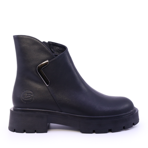 Ghete femei Benvenuti negre din piele naturală cu accesoriu deco 3742dg148n