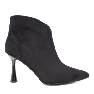Women's black ankle boots Benvenuti, made of synthetic velour with a heel 1206DG2850VN