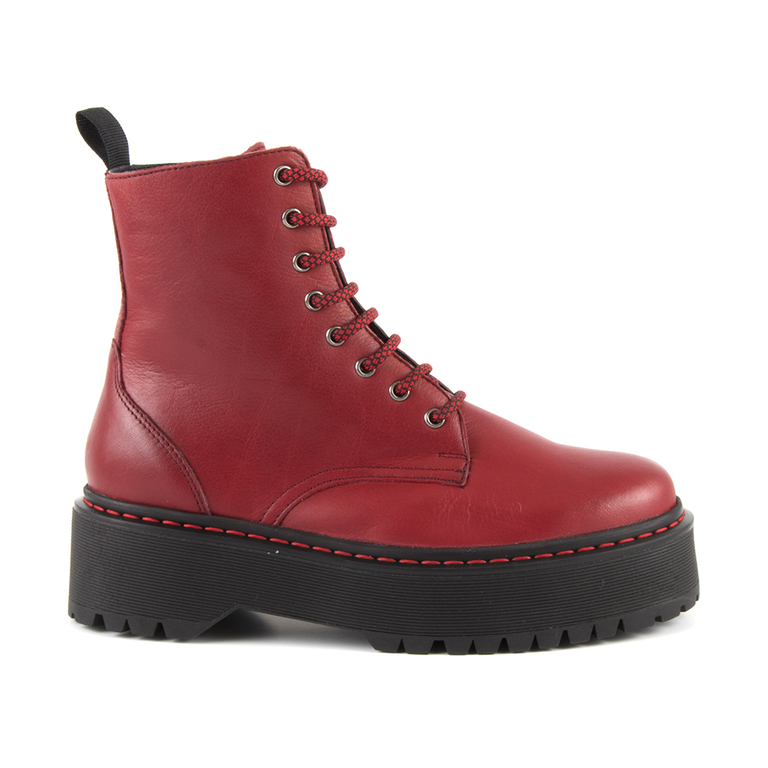Women's boots Benvenuti red leather 518dg5304622r