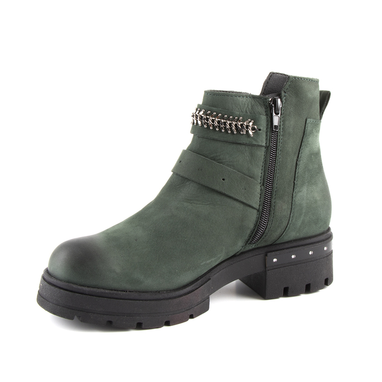 Women's boots Benvenuti green leather 518dg3413929v