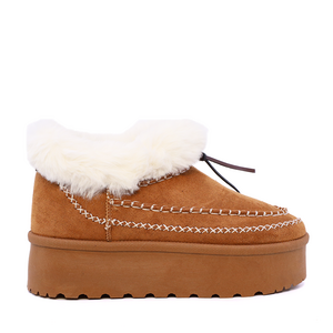 Ghete îmblănite femei  Benvenuti  maro camel 1410DG1102VCA