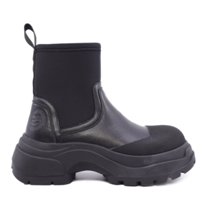 Women's slip-on Benvenuti black leather and textile boots 3746DG006N.