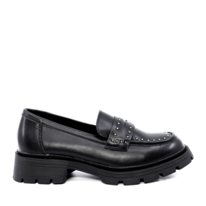 Loafers femei Benvenuti negri din piele 2542DM3211N