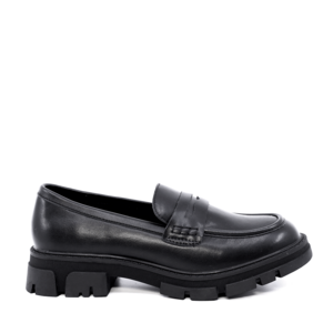 Loafers femei Benvenuti negri din piele 2542DM4312N
