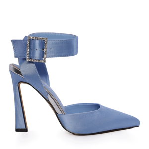 Benvenuti light blue satin women's slingback shoes 1207DD2408RAAZ