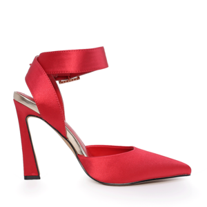 Chaussures à bride arrière pour femme en satin rouge Benvenuti 1207DD2408RAR