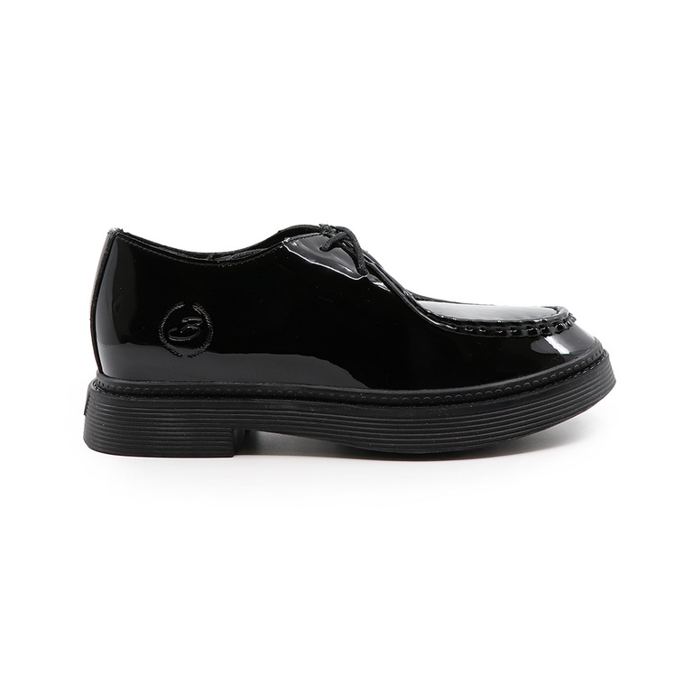 Benvenuti women derby shoes in black patent leather 3741DP308LN