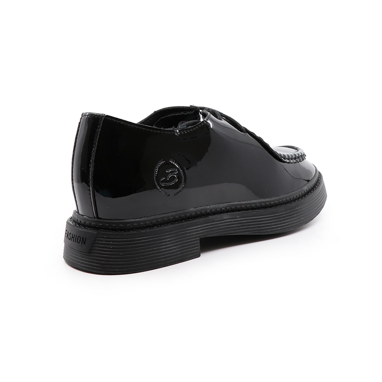 Benvenuti women derby shoes in black patent leather 3741DP308LN