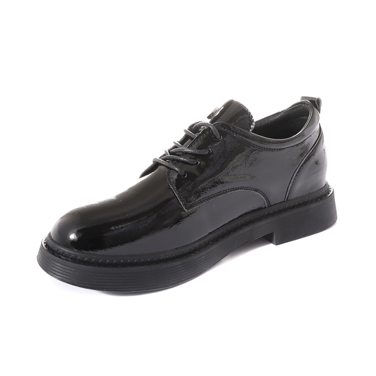 Benvenuti Women's Black Patent Leather Derby Shoes 3747DP206LN