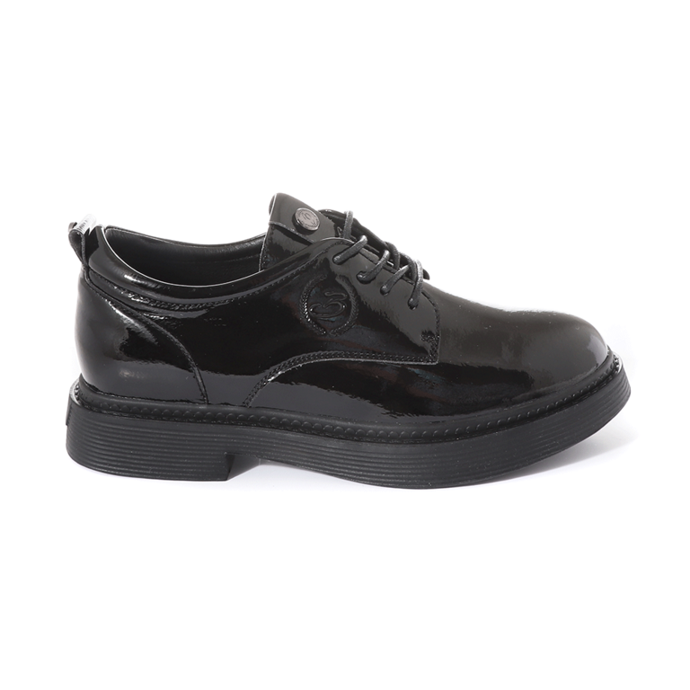 Benvenuti Women's Black Patent Leather Derby Shoes 3747DP206LN