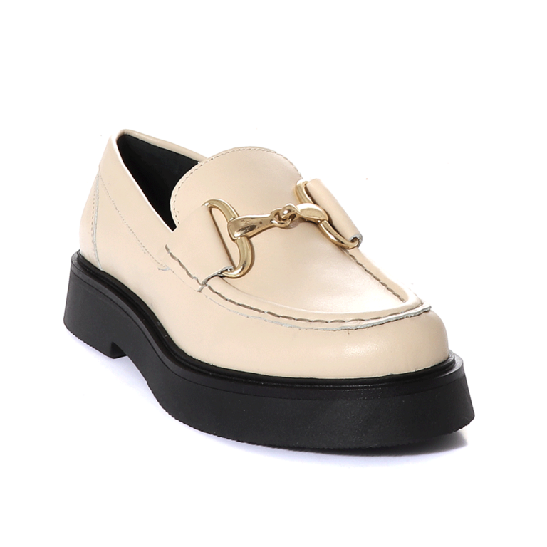 Benvenuti women's beige shoes in leather 512DP7705177BE