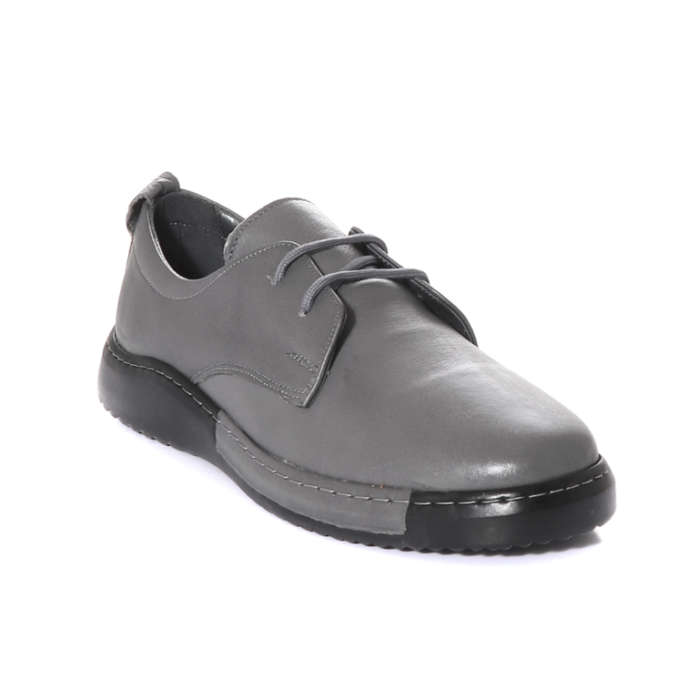 Benvenuti women shoes in gray leather 2532DP390GR