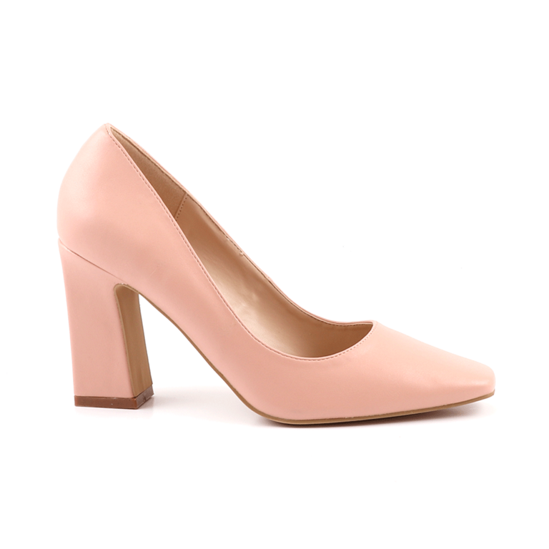 Benvenuti women's shoes in pink faux leather high heel and square toe 1201DP2380RO