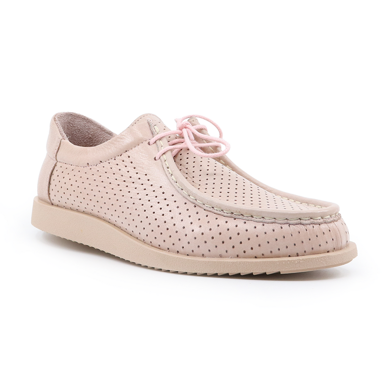 Benvenuti women shoes in pink perforated leather  2973DP0054RO