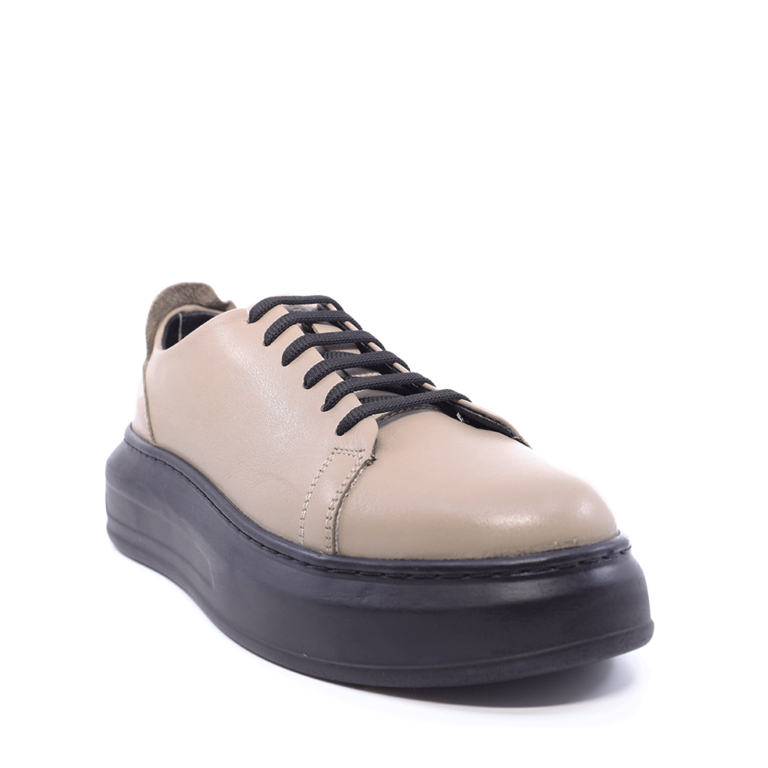 Women's Benvenuti taupe leather shoes, model 2756DP1267TA
