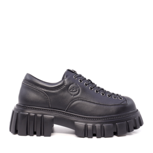 Women's Benvenuti black leather lace-up shoes 3746DP504N.